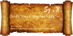 Szélesi Maximilián névjegykártya